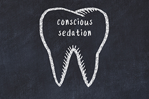 Tooth with Conscious Sedation written on it